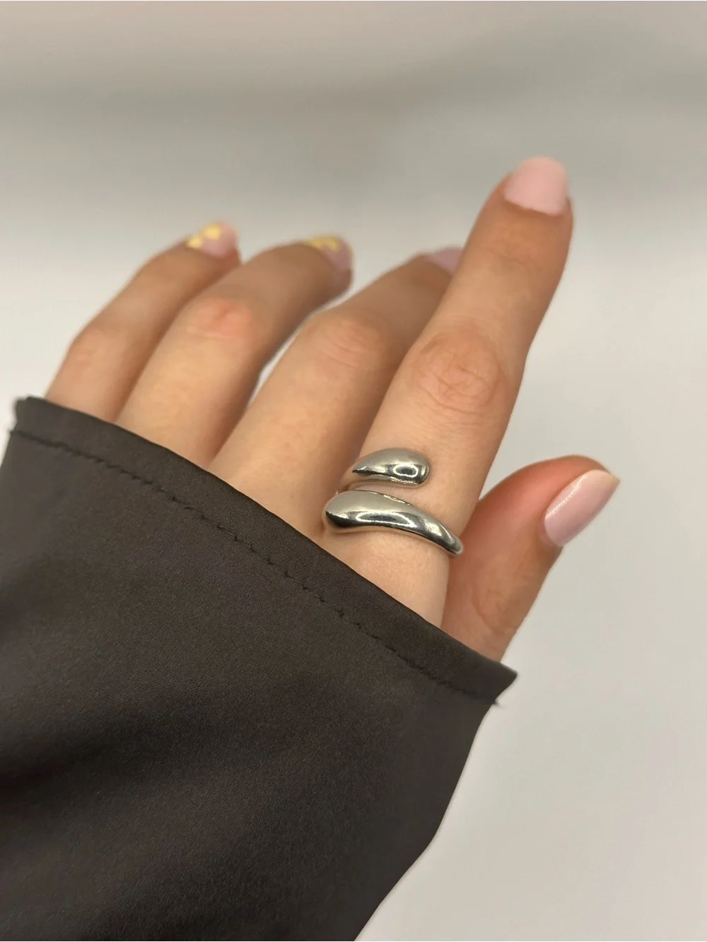Silver Modern Chunky Sculpted Open Ring in Silver
